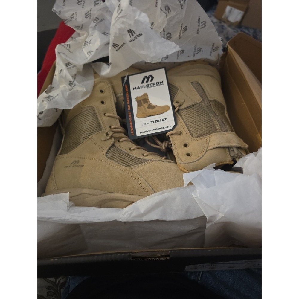 Maelstrom Men's size 12 Boots Landship 2 Tan  Work Motorcycle Security Combat 8"
